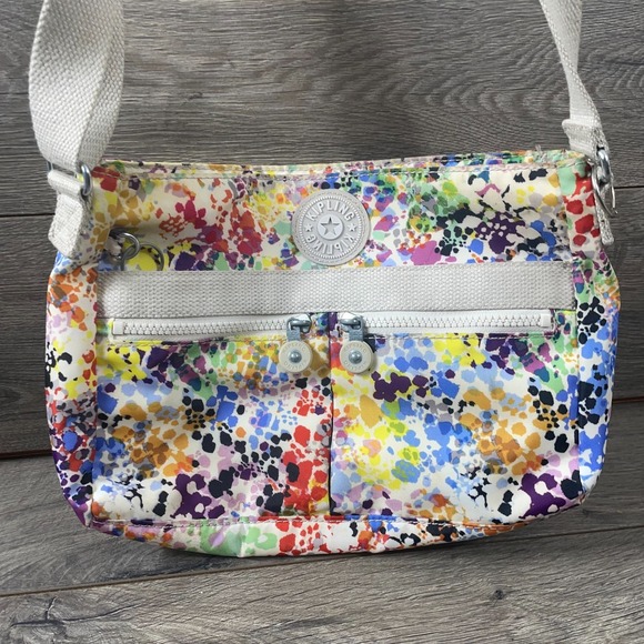 Kipling Handbags - Kipling Purse Womens‎ White Colorful AOP Paint Splatter Crossbody Artsy Abstract